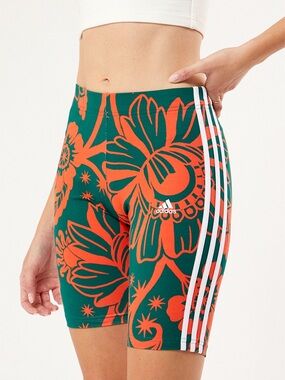ADIDAS X FARM RIO Bold Tropical Print Biker Shorts